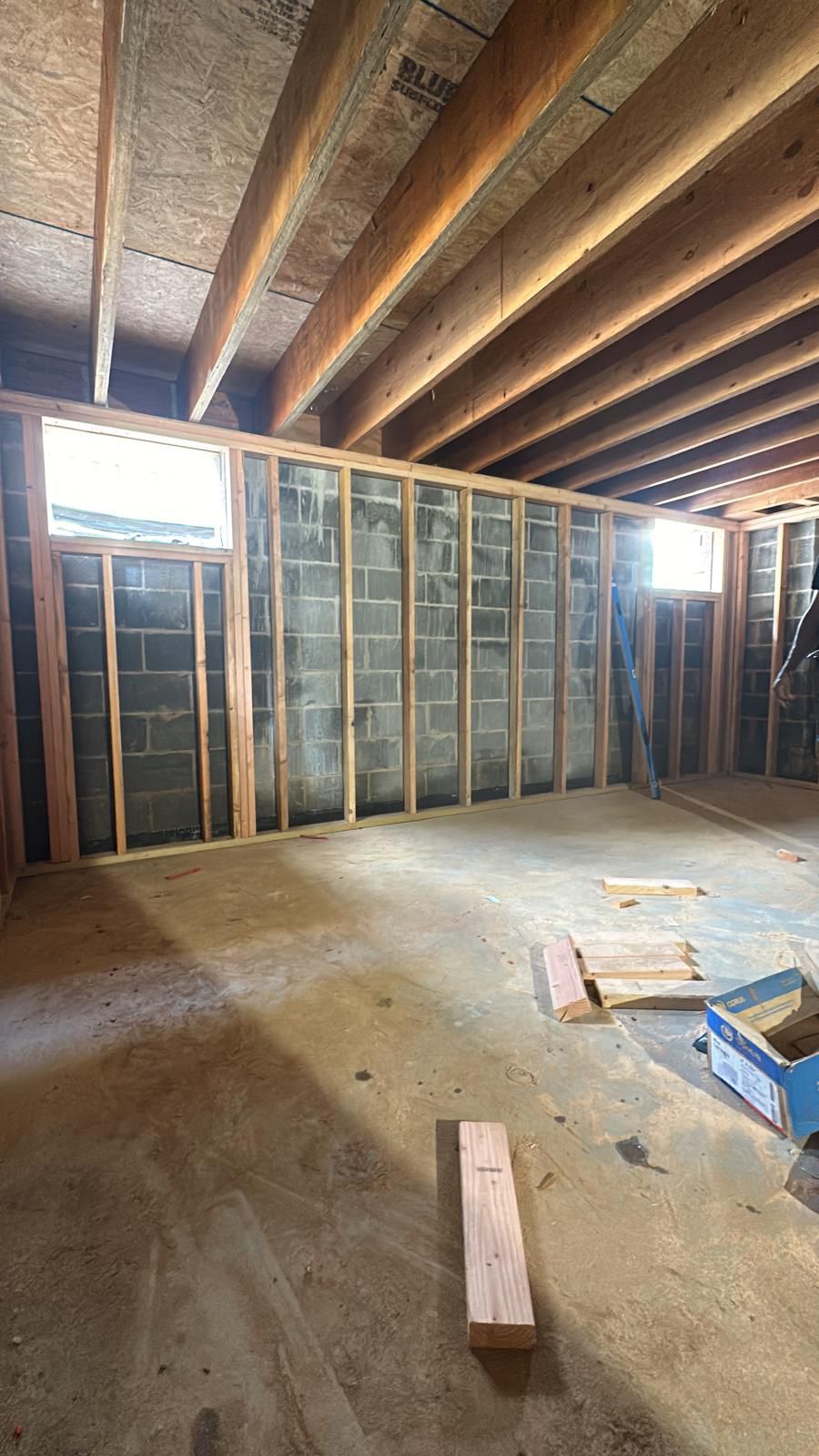 Finished basement remodeling project